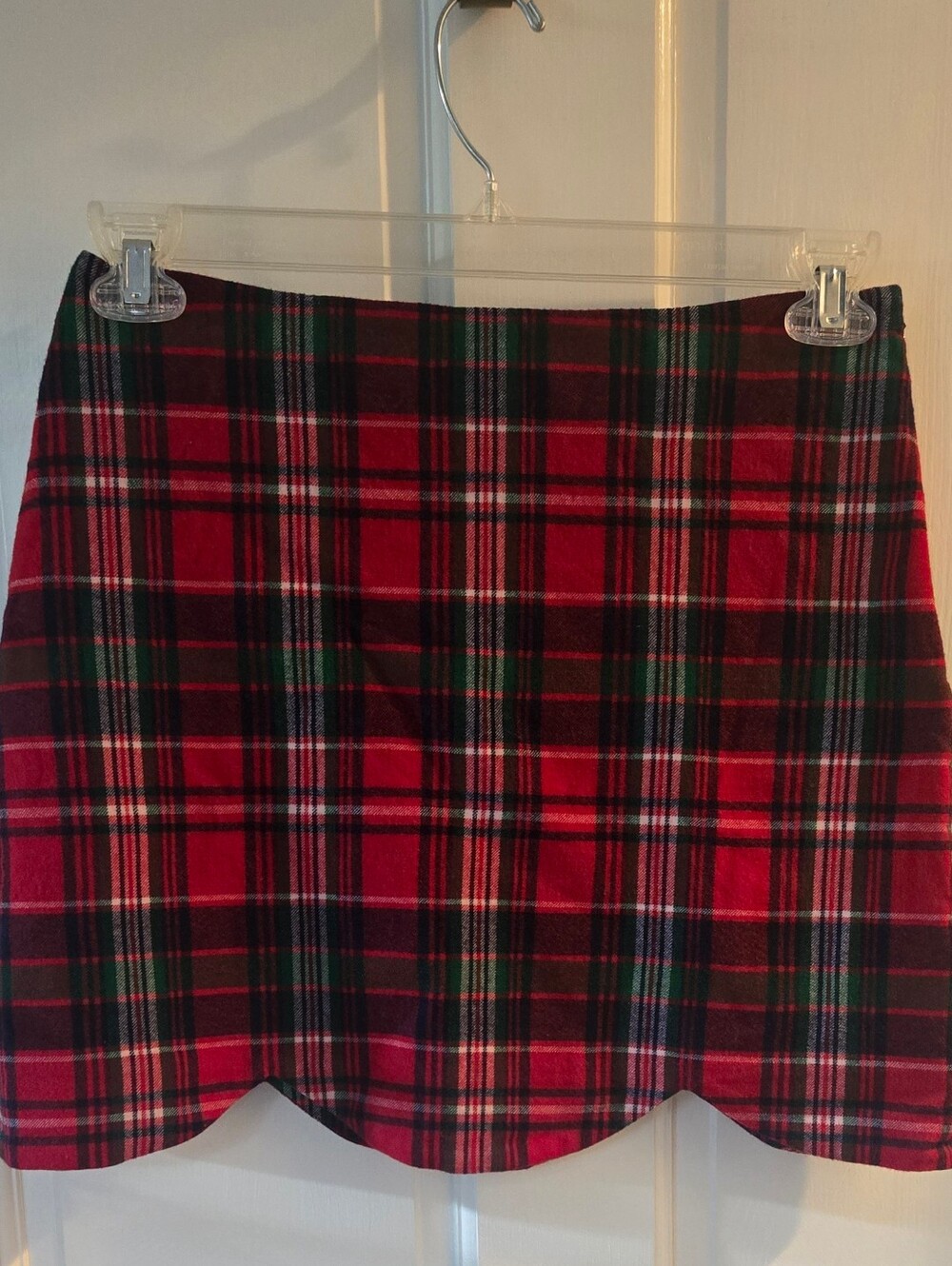 Vineyard Vines Red Green Tartan Plaid 16" Mini Skirt sz 4 NWOT